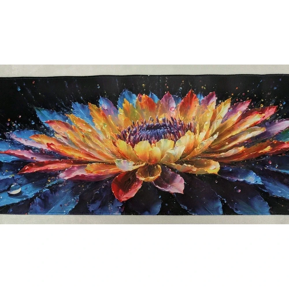 Neon Flower Large Desk Pad for Desktop Laptop Mouse Pads Desk Covers Rubber Back